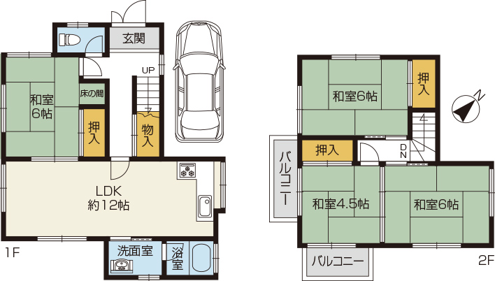 泉佐野市湊　中古戸建　間取図